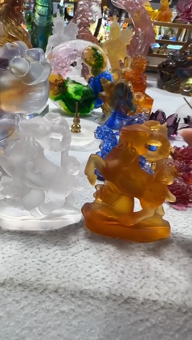 琉璃手工艺品羊摆件