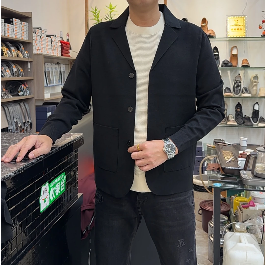 【大公道实体】新款冬季时尚休闲百搭男士绵羊毛翻领西装外套