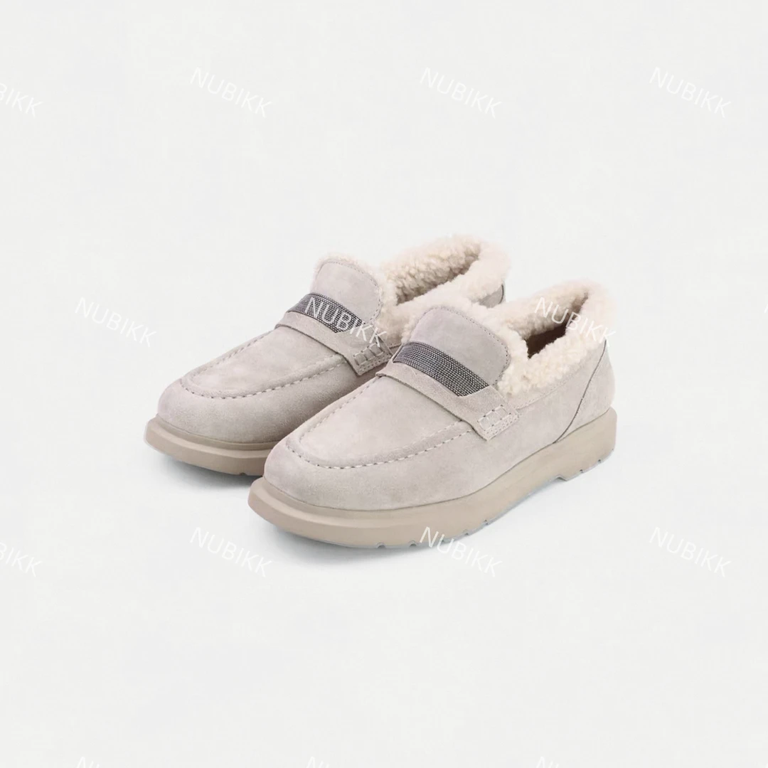 NUBIKK BC乐福鞋羊反绒羊毛橡胶大底百搭保暖鞋子