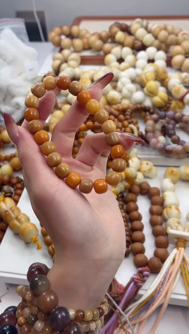 手串菩提根/象牙果干磨82年小老太多宝桶珠9*10mm手串