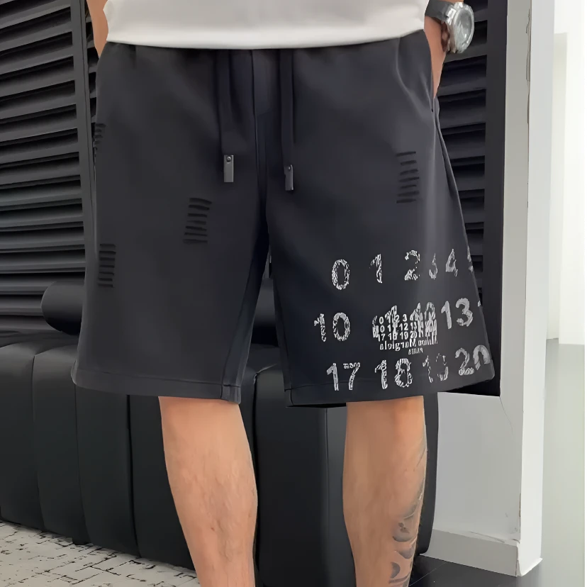 夏季男士高端水洗棉透气吸汗松紧腰运动休闲短裤5537