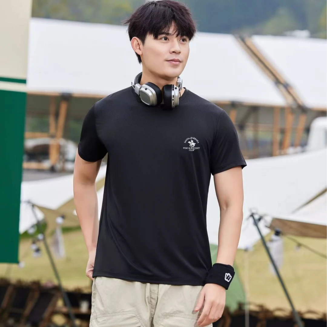 【圣大保罗】夏季新款蓝风铃香水衣夏季冰丝高端男士短袖轻奢速干