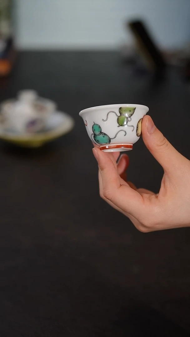 瓷片一点堂康熙五彩品杯