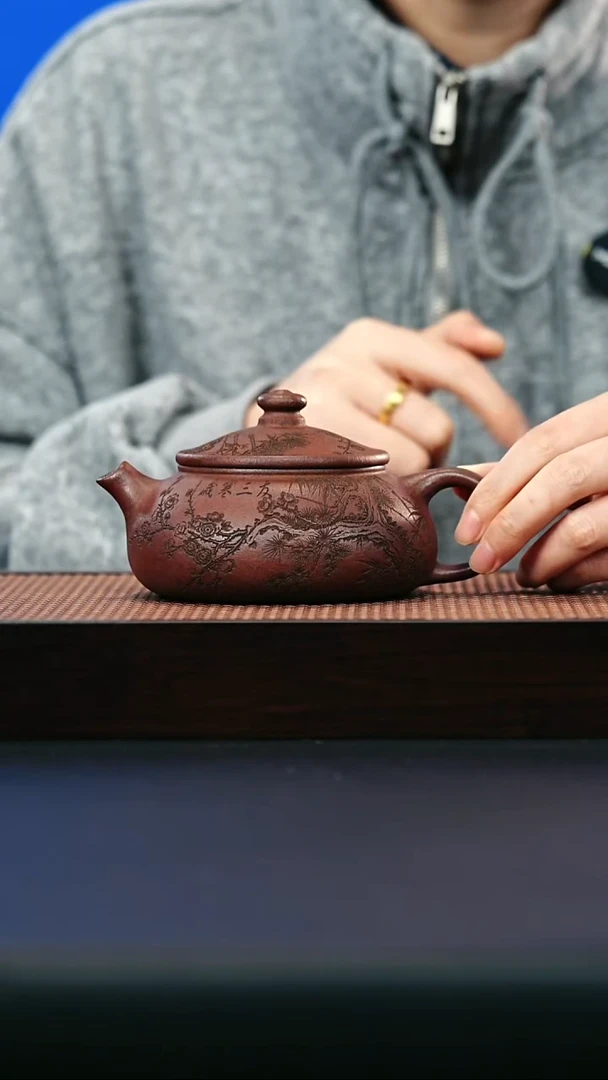 茶壶紫砂宜兴紫砂 寒江 高运冒汗泥 h282