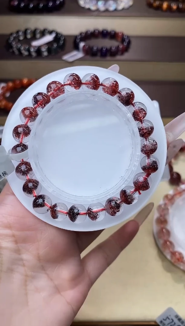 【闪购商品】水晶手链未镶嵌金草莓超七8m+