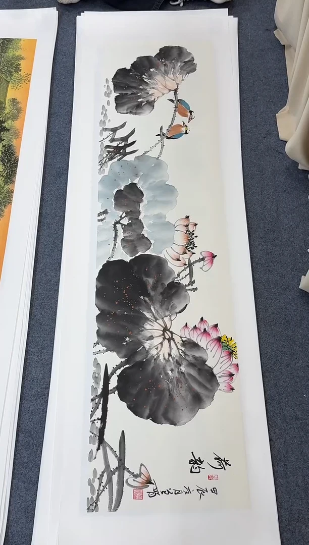 国画荷花水墨同类型随机