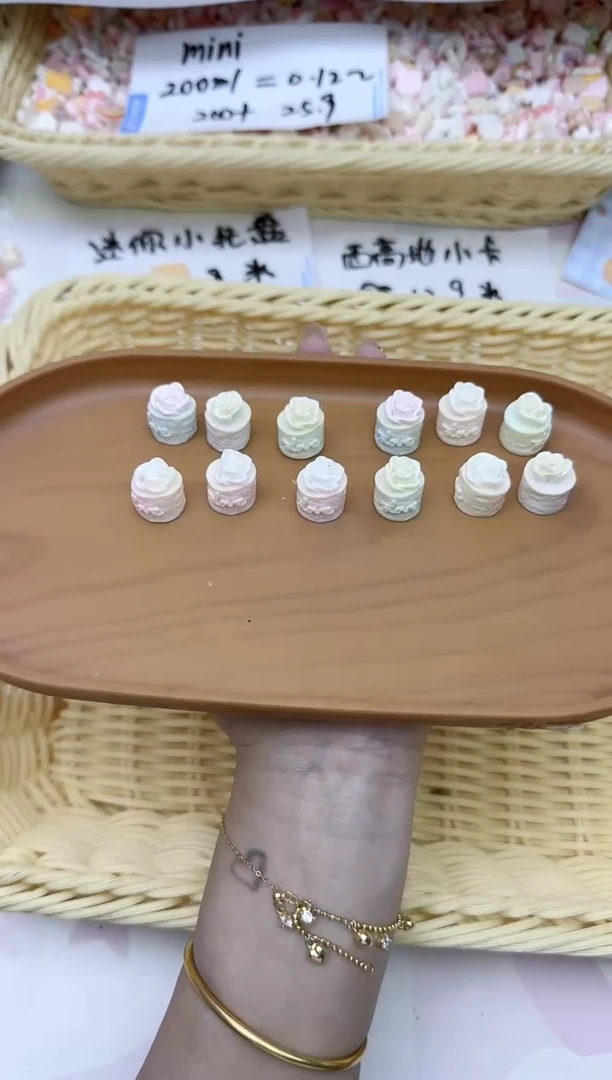 树脂迷你立体花花蛋糕微瑕100颗