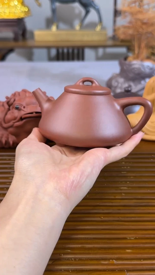茶壶紫砂紫泥全手工子冶石瓢