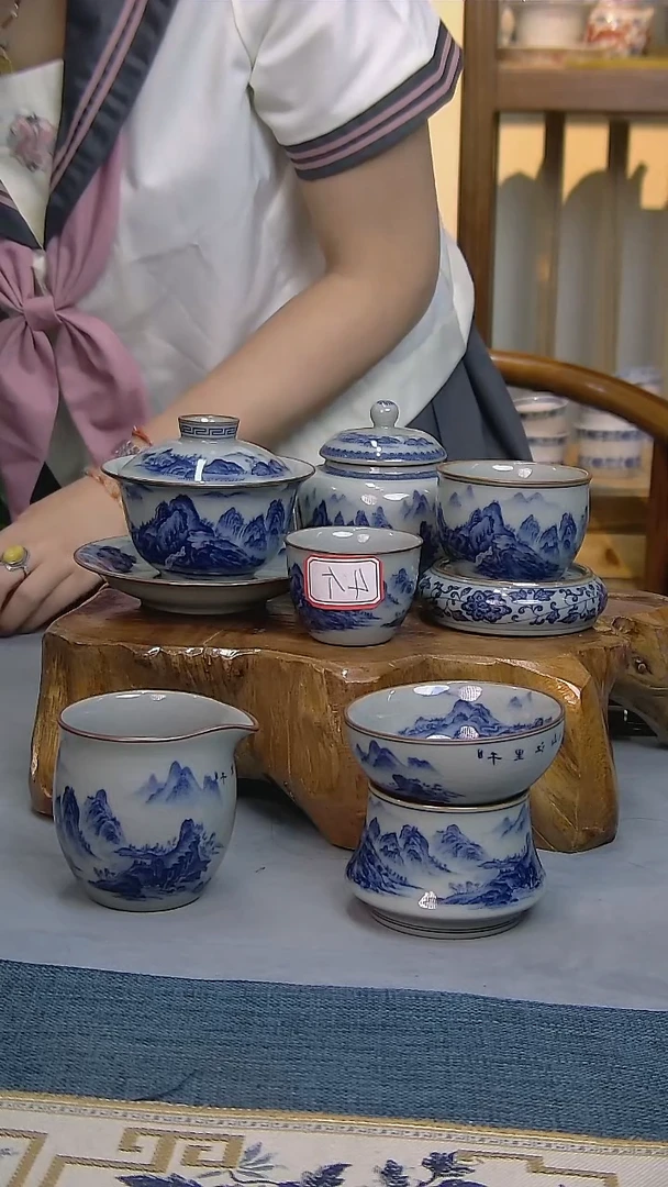 10件套陶瓷茶具老陶泥开片纹