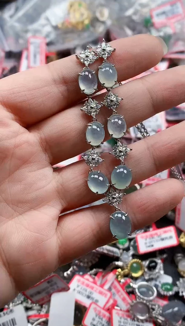 银S925镶嵌戒指翡翠天然A货缅甸翡翠