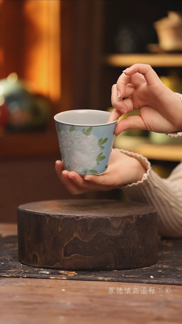 陶瓷景德镇高温釉下手绘陶瓷@L659@