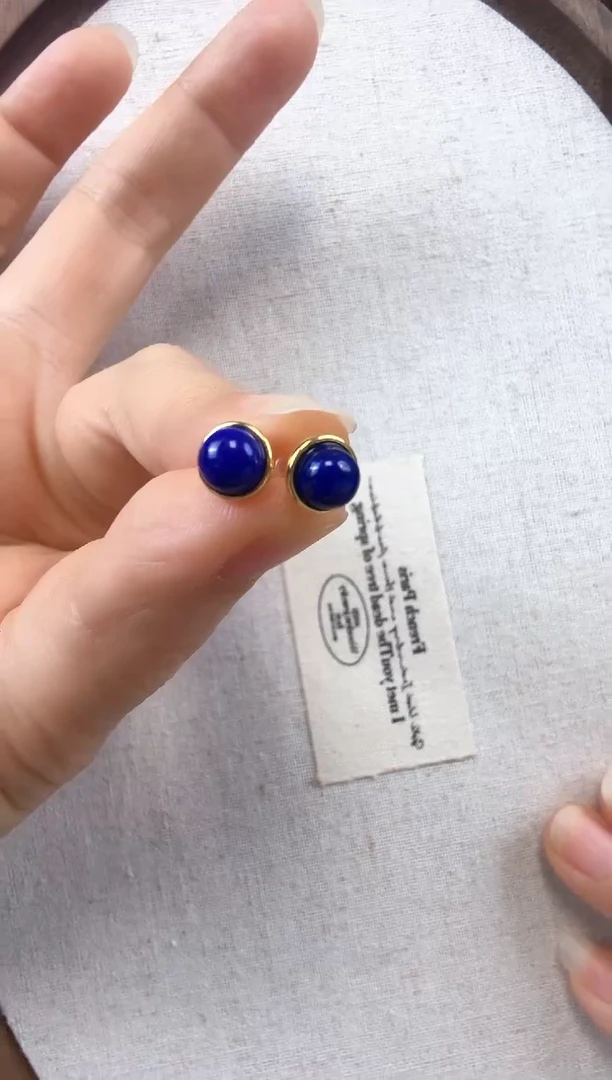 青金石合金耳饰青金石