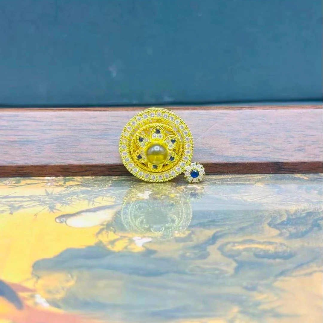 【董老板】镂空花丝气质旋转八宝罗盘合金吊坠赠链子