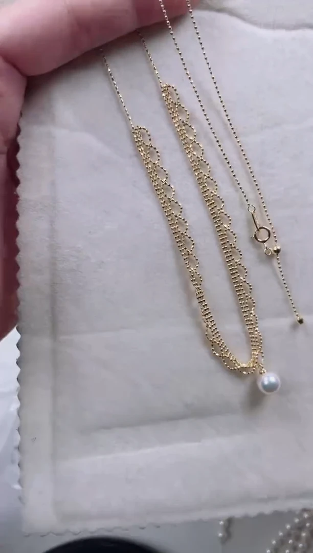 【闪购商品】淡水珍珠套链银S925镶嵌a574