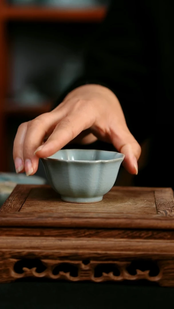 杯子陶糖*饭青霁汝窑仿古釉