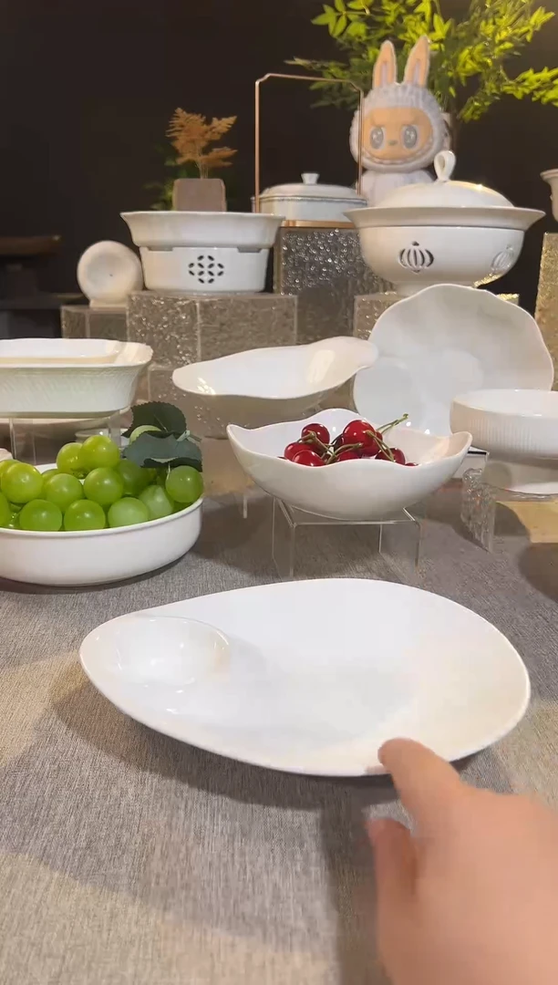 骨瓷8寸高温玉瓷·水滴子母盘