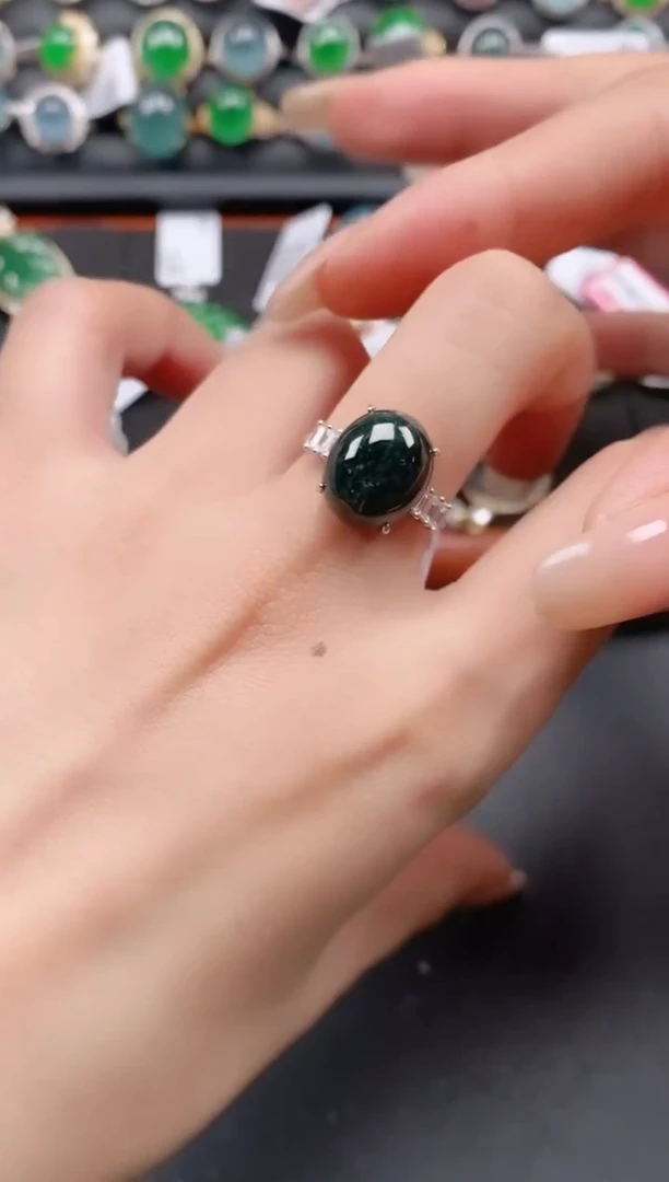 银S925镶嵌戒指翡翠11111