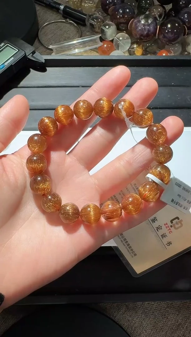 未镶嵌手链水晶11.5mm发晶手链单圈