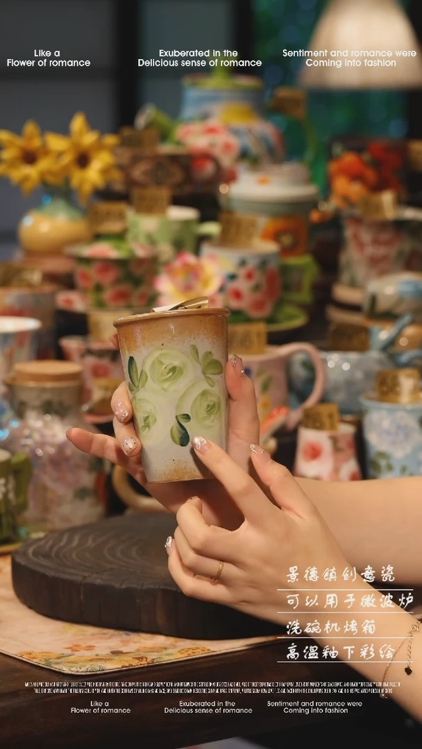 陶瓷景德镇高温釉下彩绘设计师款式