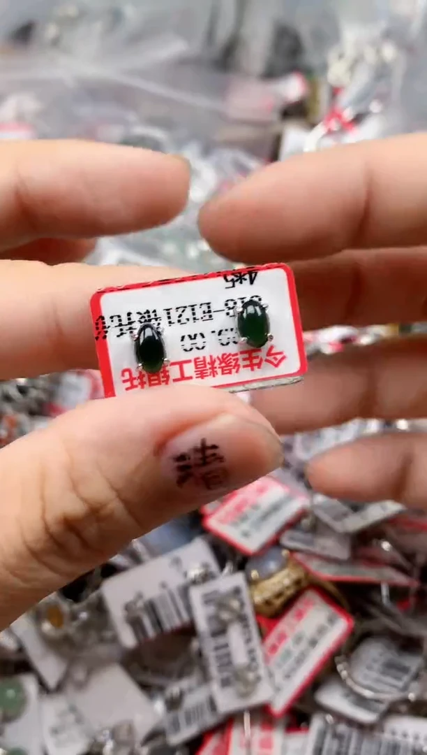 银S925镶嵌戒指翡翠天然A货缅甸翡翠