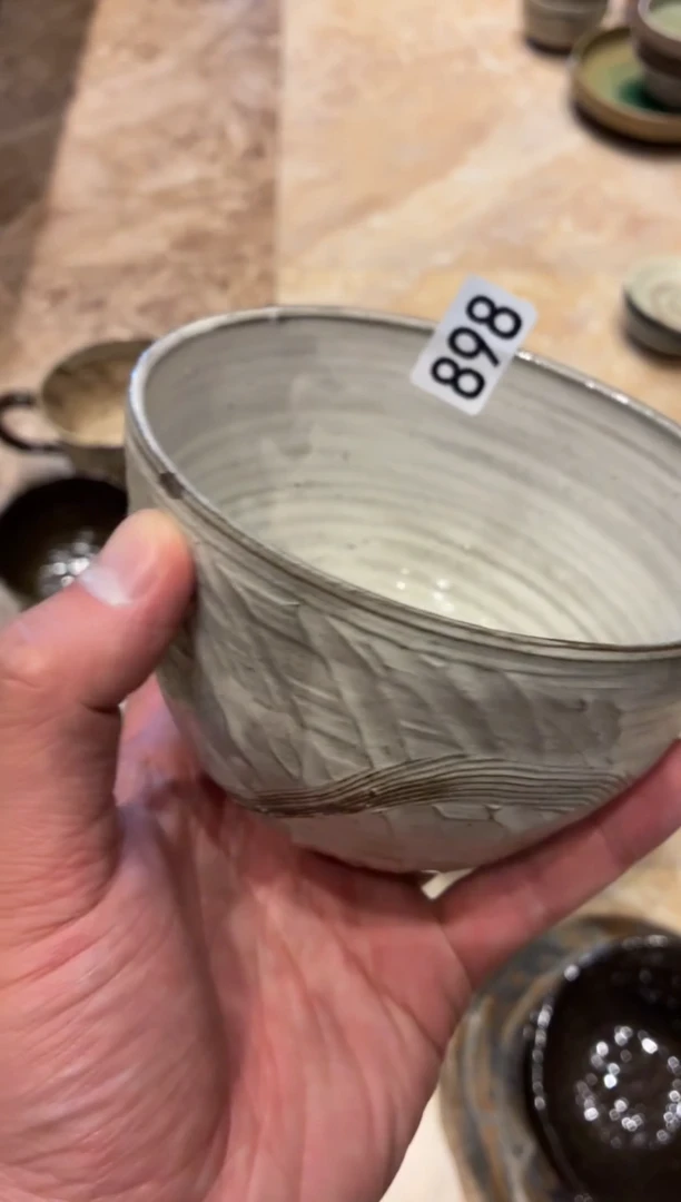 瓷片板*?898 微瑕粉引小碗1个