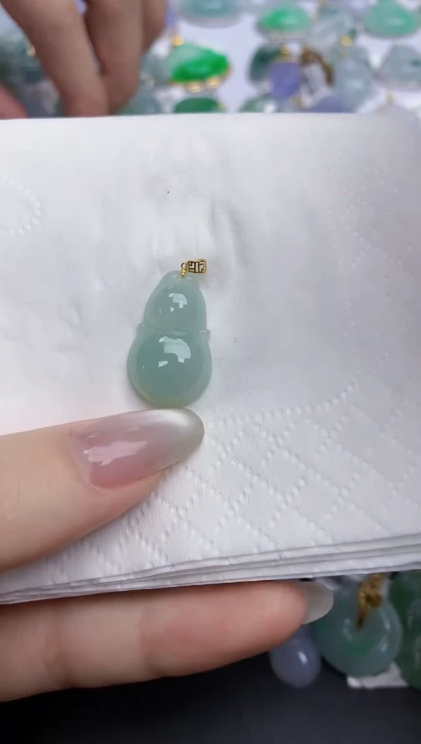 【闪购商品】翡翠颈饰18K金镶嵌天然缅甸翡翠A货