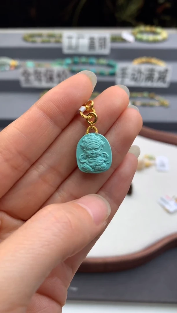 未镶嵌绿松石精工雕刻茜.G233