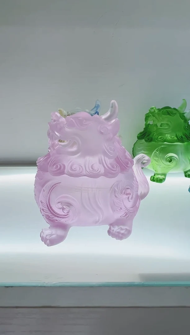 手工艺品琉璃古法琉璃中号狻猊香炉