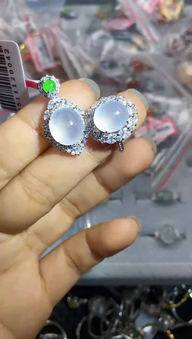 银S925镶嵌戒指翡翠1111---8