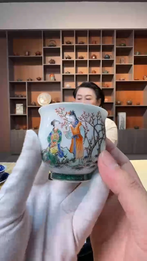 陶瓷/古彩人物主人杯
