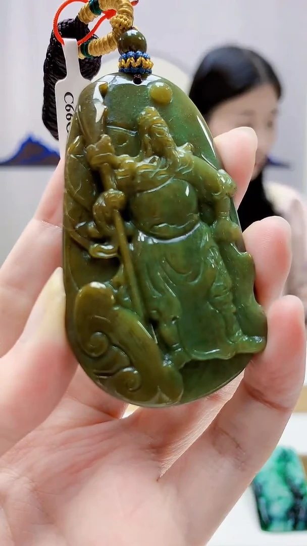 未镶嵌定制翡翠4812zm-毛货挂件关公49