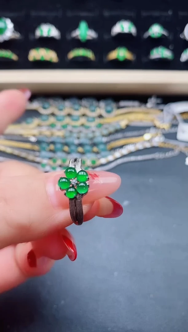 【闪购商品】翡翠戒指银S925镶嵌21321