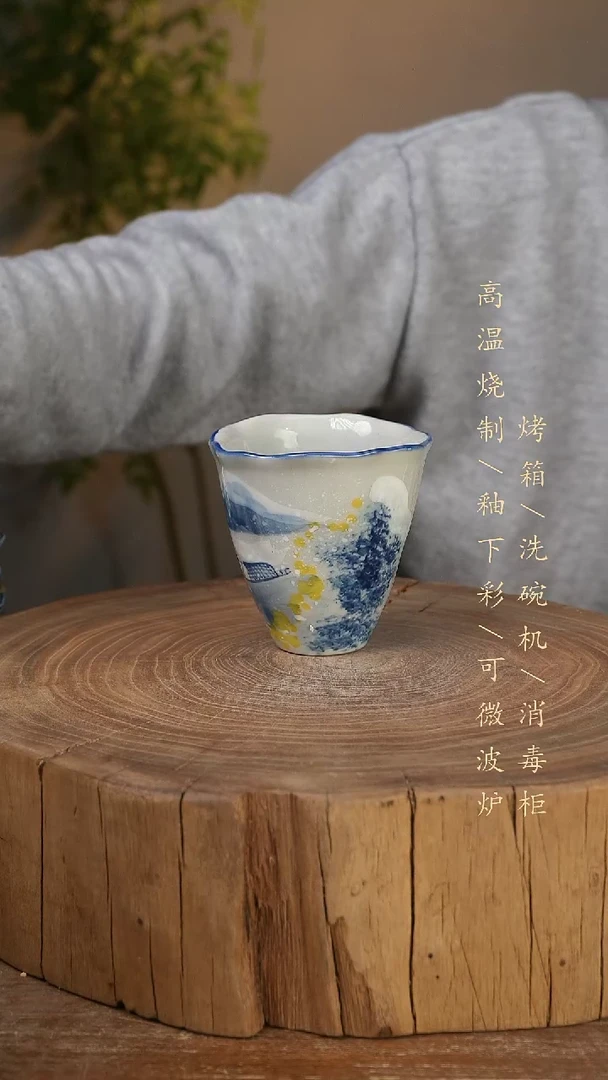 碗瓷景德镇手工手绘高温瓷釉下彩