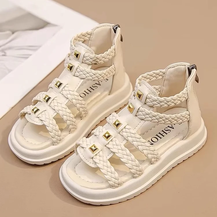 ABC女童凉鞋2025年新款洋气韩版中大童初中学生儿童公主鞋女孩软