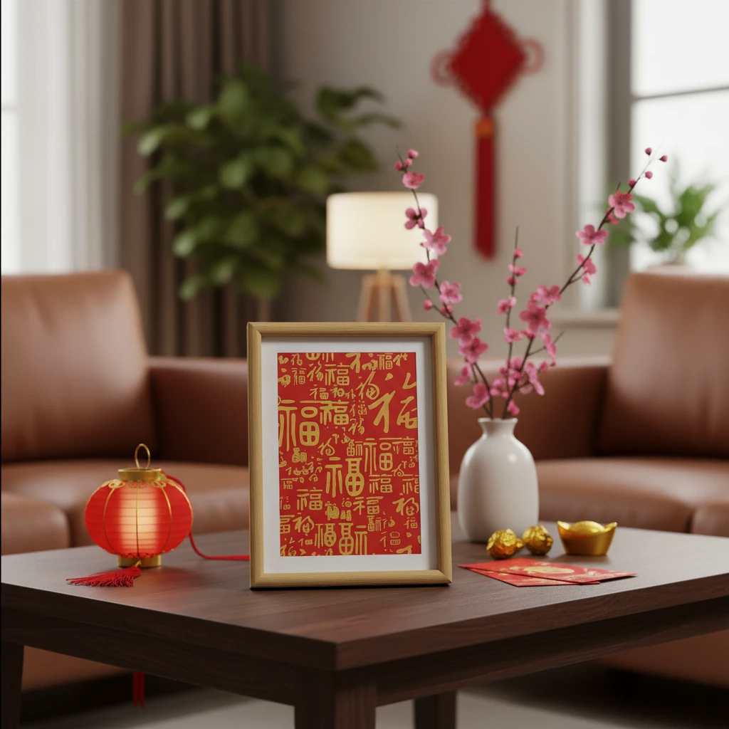 百福齐聚框中框拓印玄关画客厅画中国风福字摆件新中式玄关装饰画