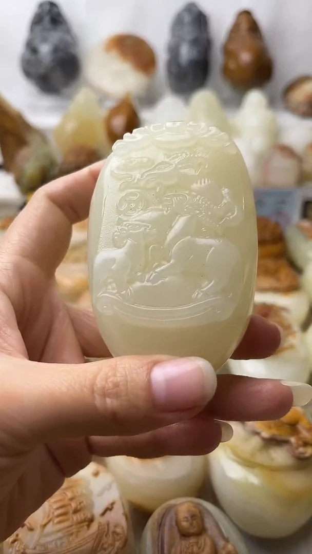 石材古青石棉纹正常不退换三羊开泰