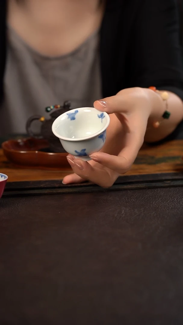 聚澜堂兰花头小压手杯