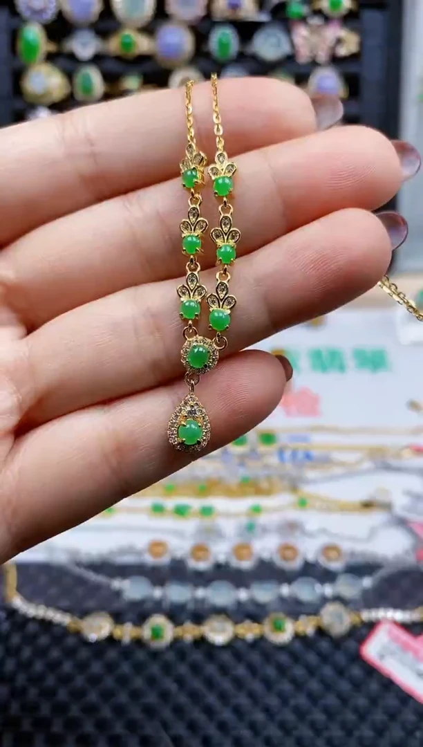 银S925镶嵌戒指翡翠340