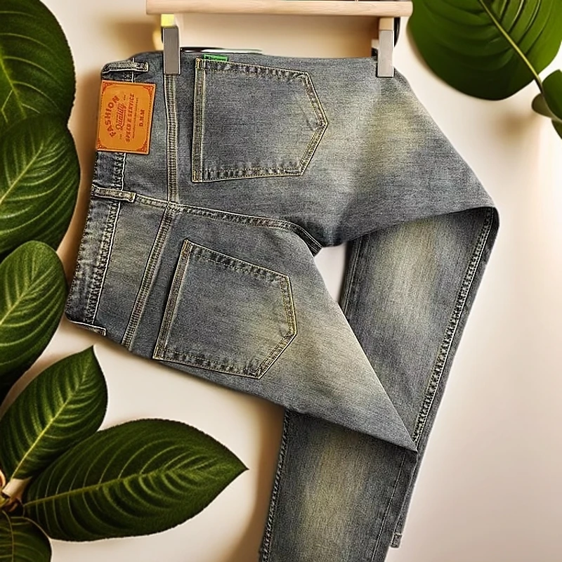 娜罗普西时尚复古牛仔裤男士潮流四季百搭休闲长裤男孩百搭牛仔裤