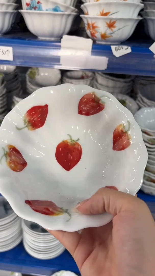 瓷片景德镇高温陶瓷食品级手绘釉中彩-花边碗