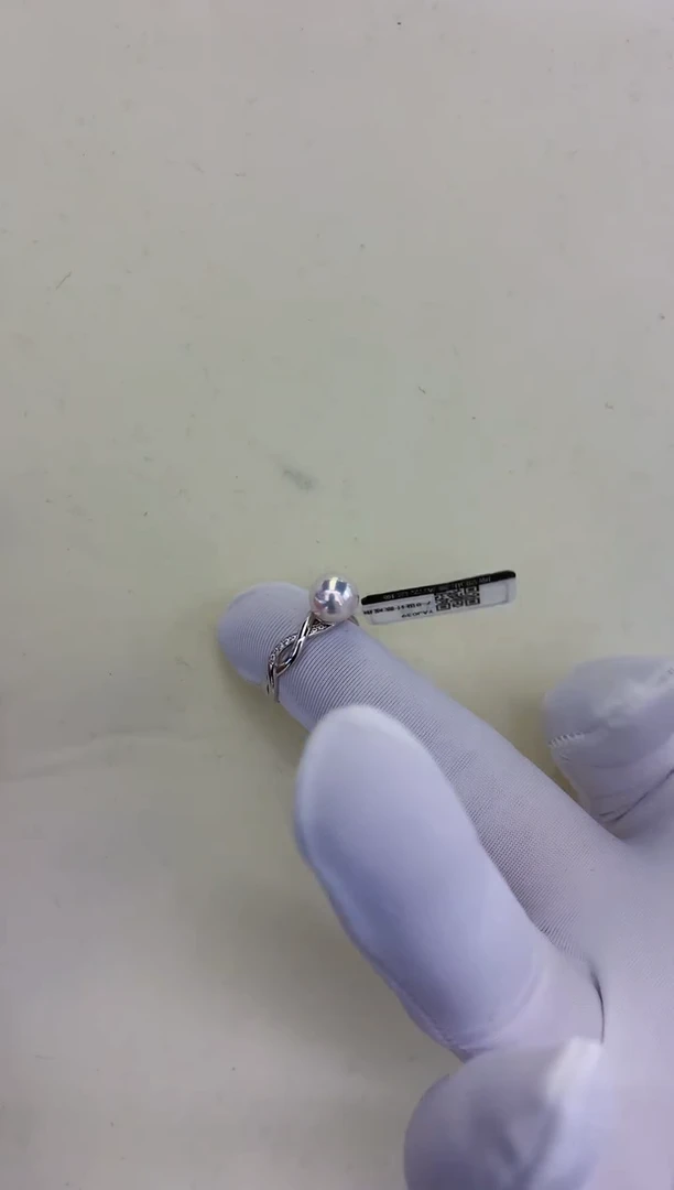 银S925镶嵌饰品海水珍珠设计款戒指