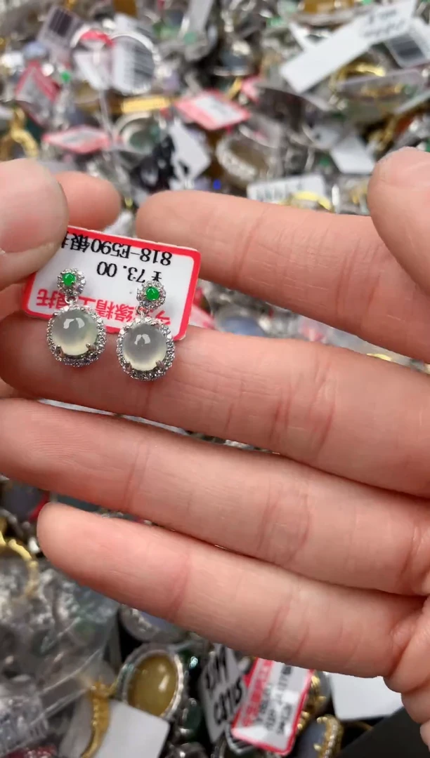 银S925镶嵌戒指翡翠111---------2