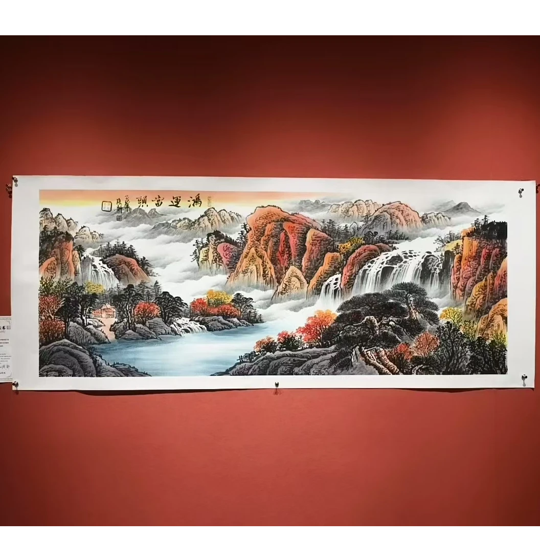 【鸿运当头】张静老师书画作品-横版 画芯180*68