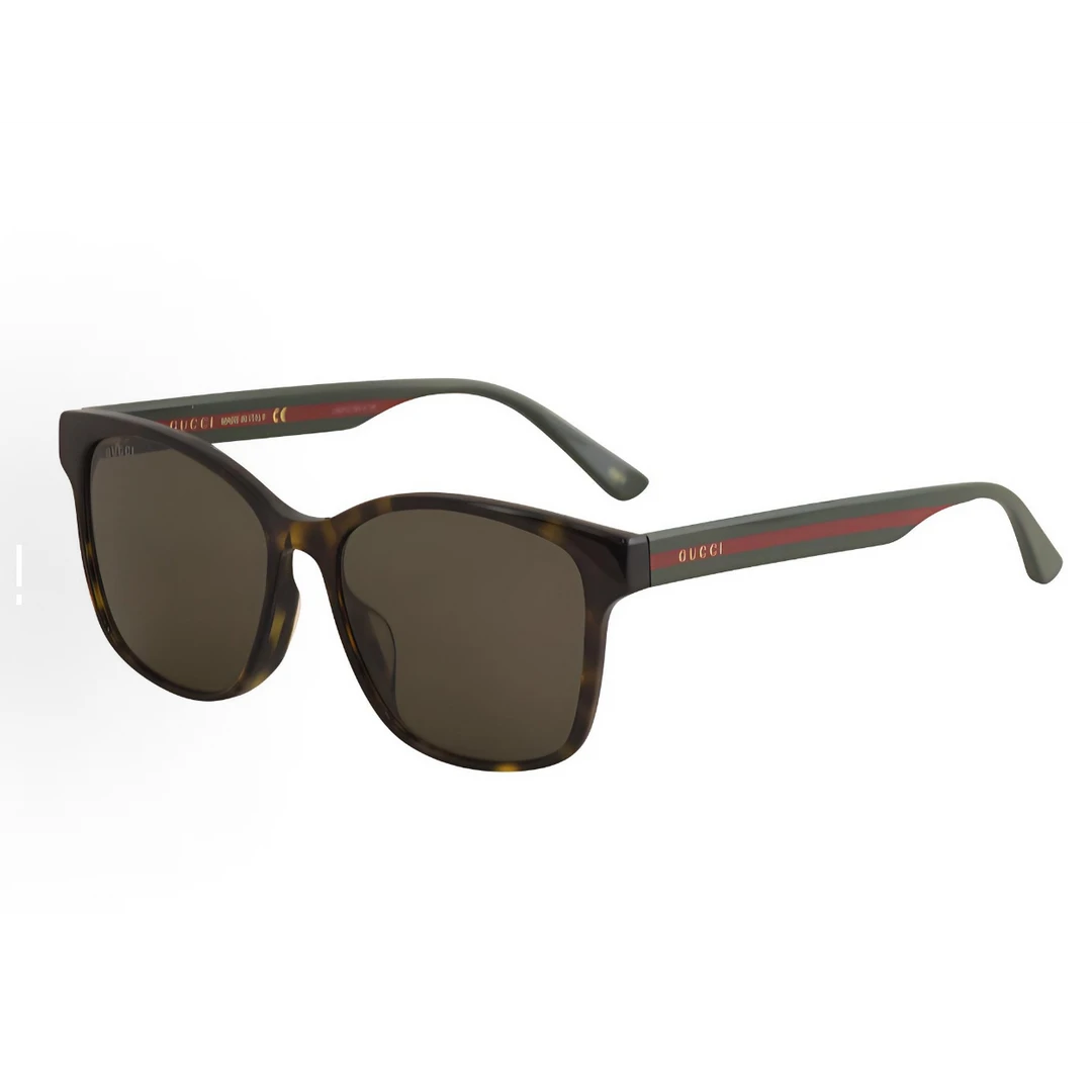 GUCCI 板材 男款太阳眼镜墨镜 玳瑁色/红绿经典配色 方框