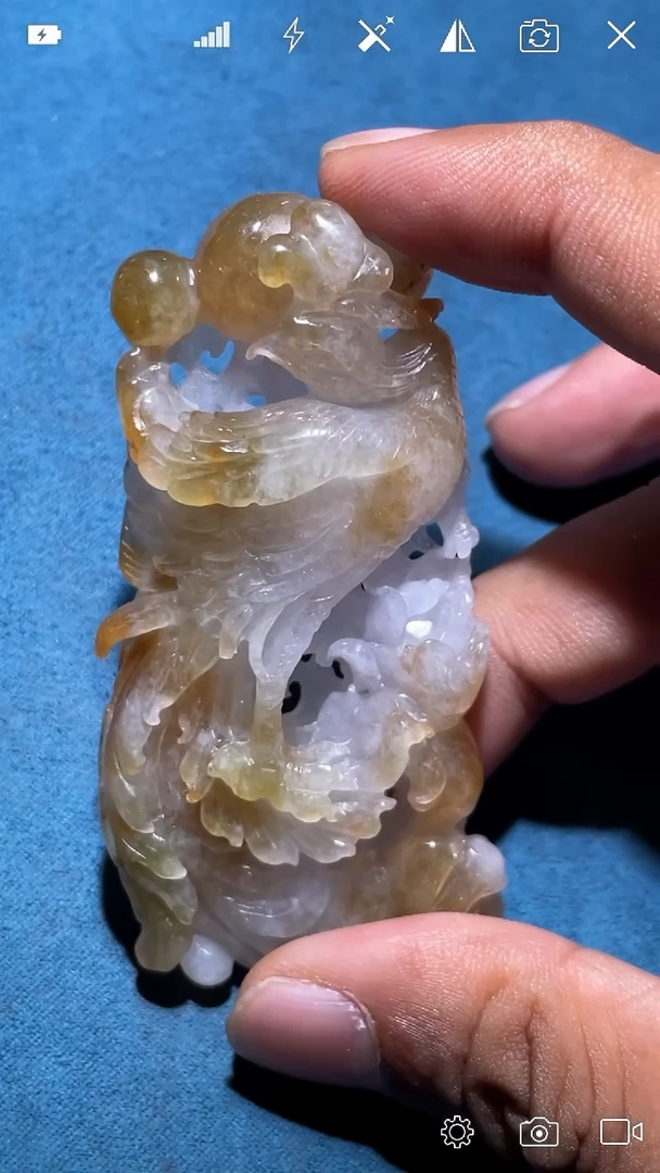 未镶嵌挂件翡翠ZL 凤栖牡丹 吊坠