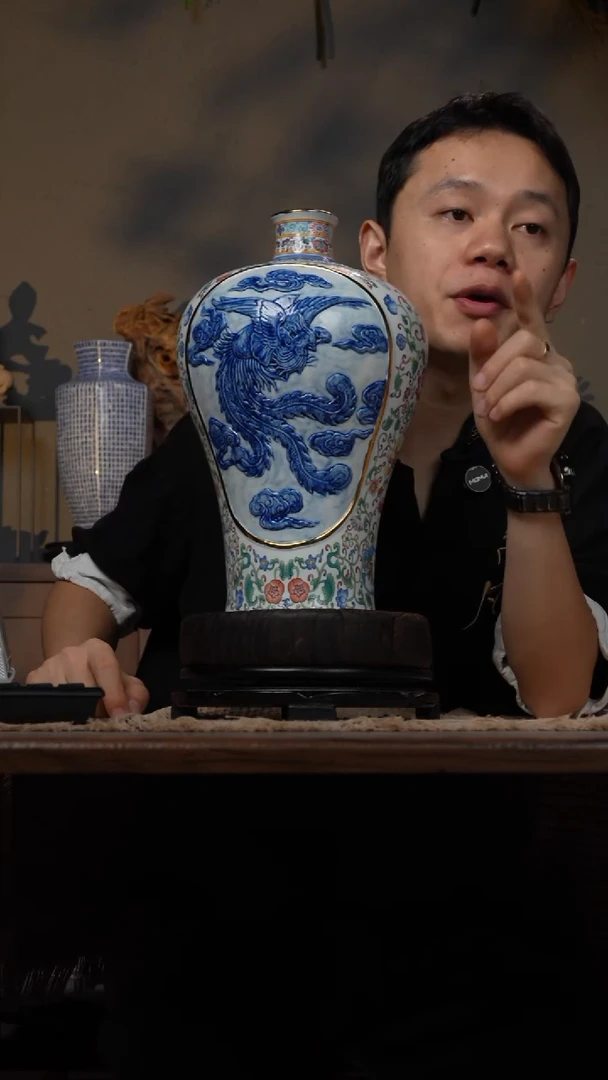 摆件WN问泥景德镇陶瓷花瓶摆件