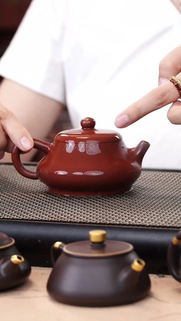 茶壶紫砂朱泥大红袍超精工纳瓢180cc