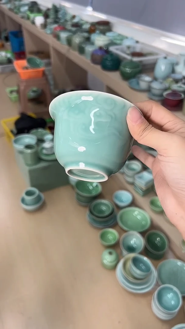 龙泉云间青瓷小米茶器