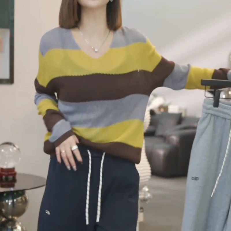 【放纵假日】2025新款韩系时尚气质休闲百搭针织上衣LK2505940