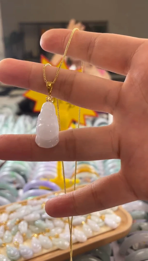 翡翠未镶嵌吊坠(赠链)小财神吊坠 多样性发一